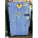 Fabricated single door Flammables Cabinet, 1020mm x 670mm x 1840mm, with lifting eyes