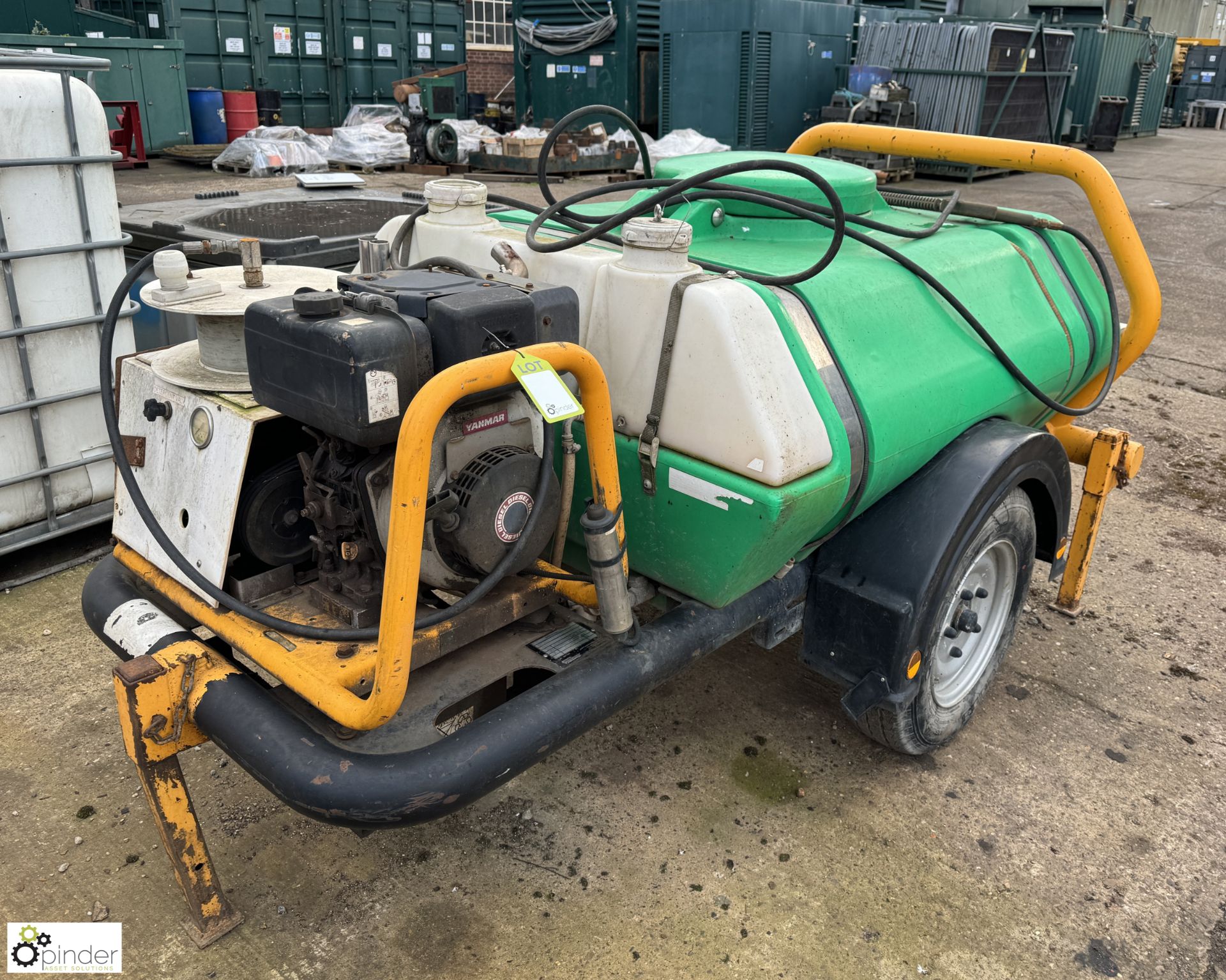 Brendon Bowsers BB1000 single axle mobile diesel driven Pressure Washer, with Yanmar diesel