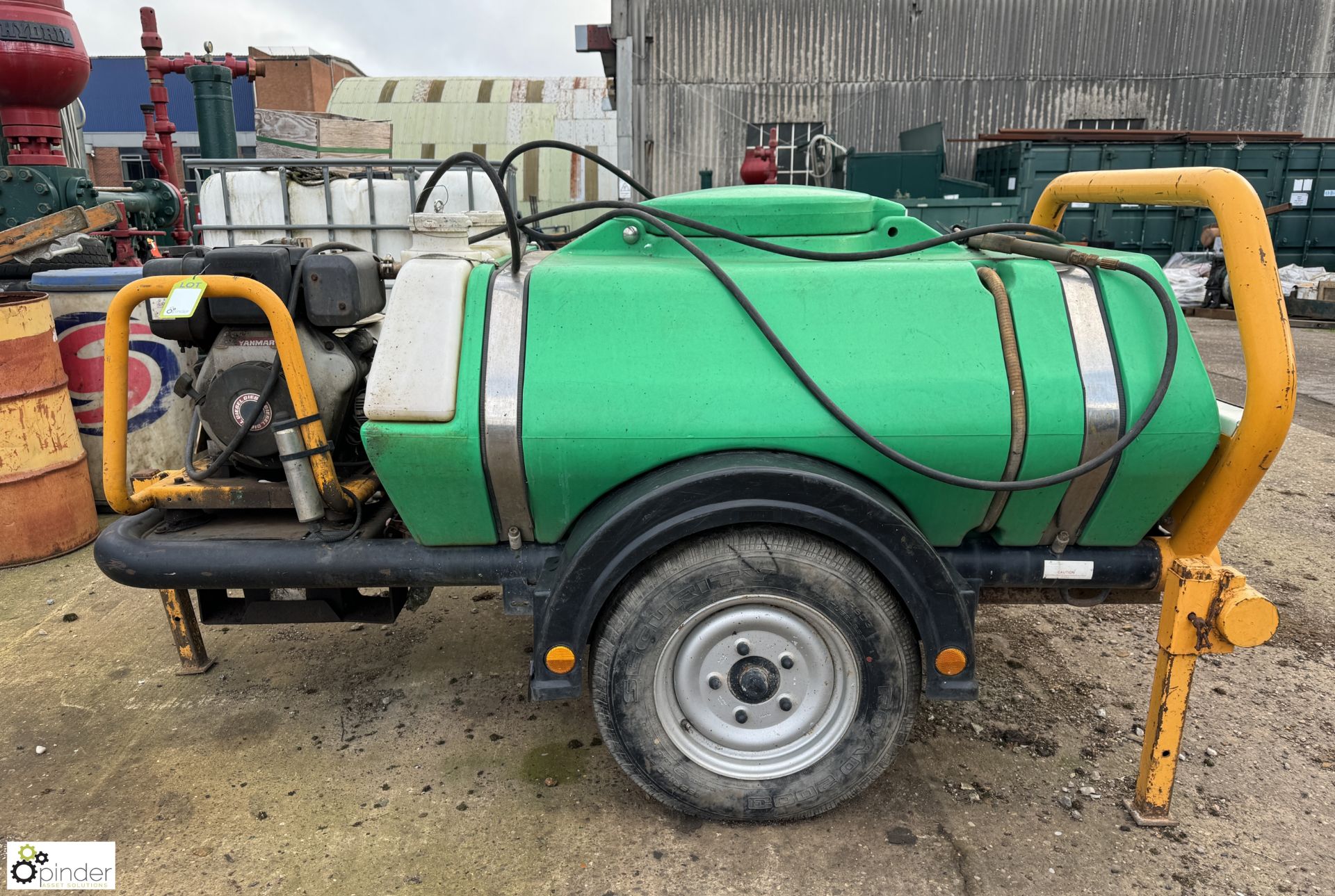 Brendon Bowsers BB1000 single axle mobile diesel driven Pressure Washer, with Yanmar diesel - Image 2 of 11