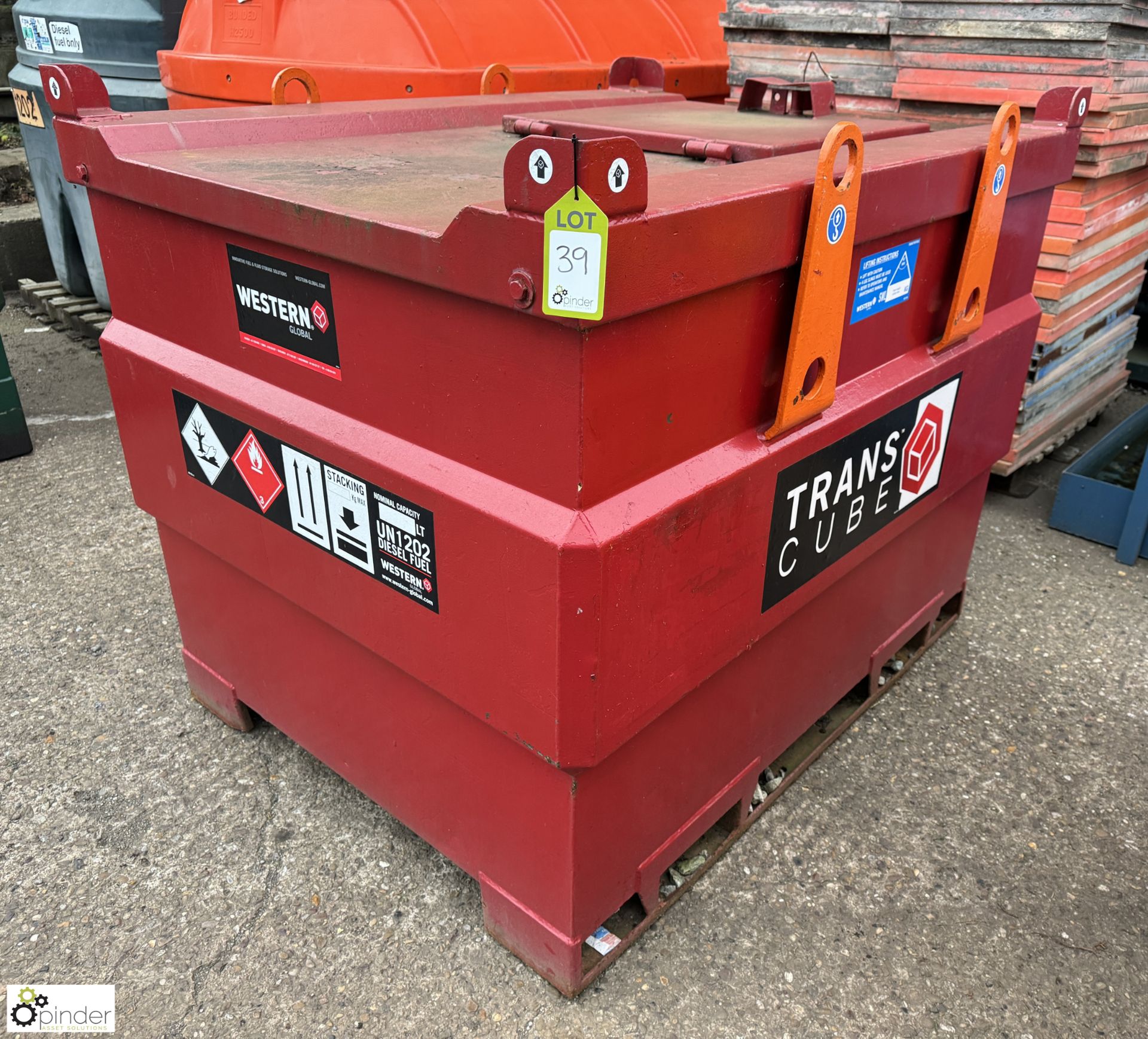 Western Global Transcube 10TC stackable Bunded Fuel Tank, 959litres, with dispensing gun and hose - Image 3 of 7