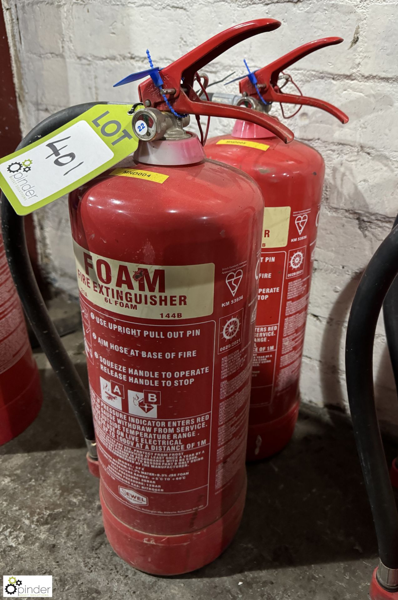 2 Foam Fire Extinguishers, 6litres