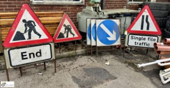6 steel Road Signs