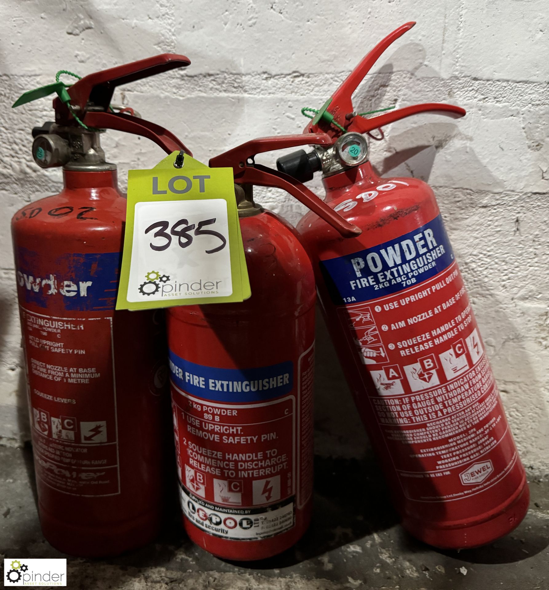 3 Powder Fire Extinguishers, 2kg