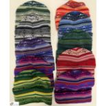 Approx. 250 acrylic multi colour chequered Beanie Hats