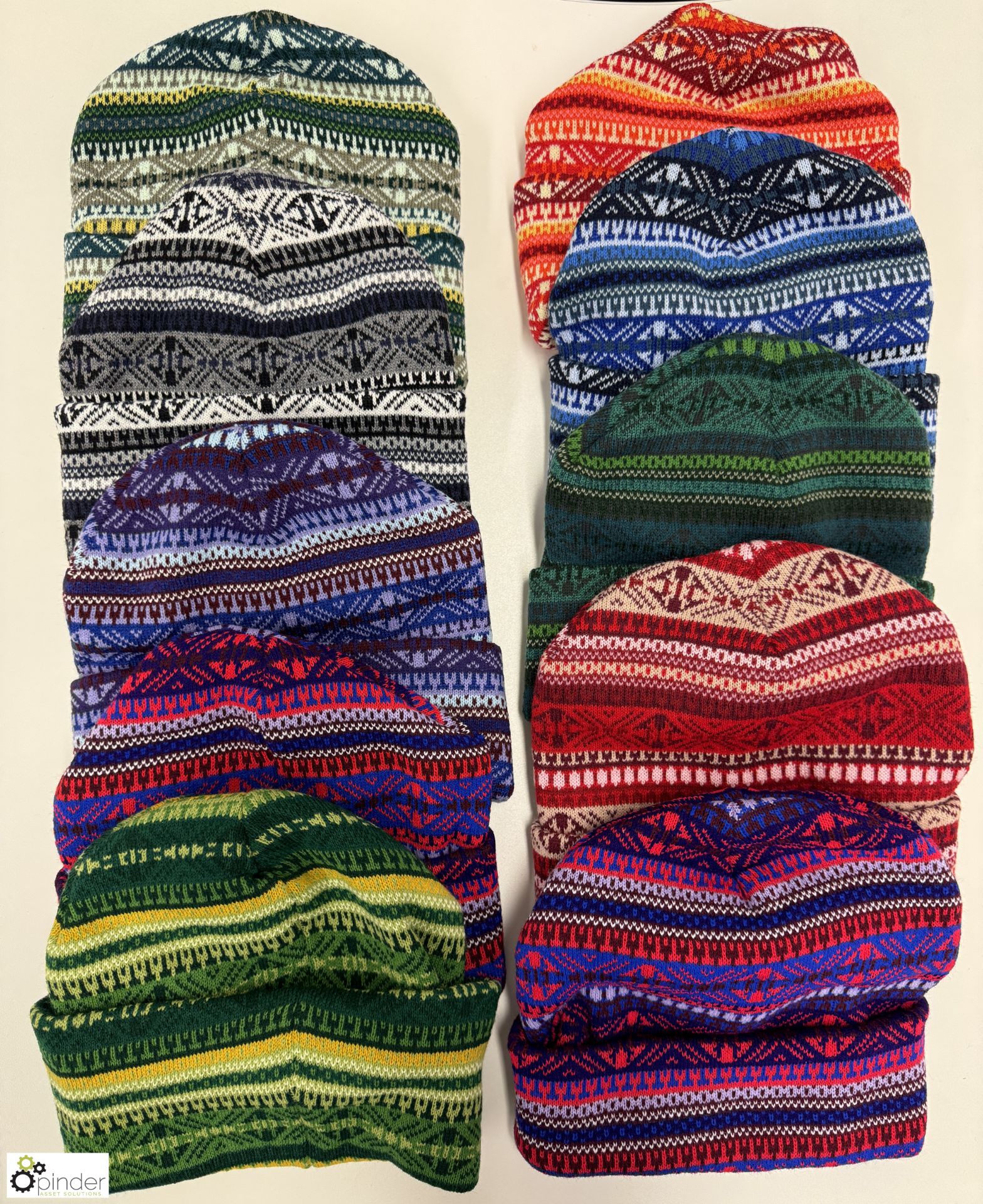 Approx. 250 acrylic multi colour chequered Beanie Hats