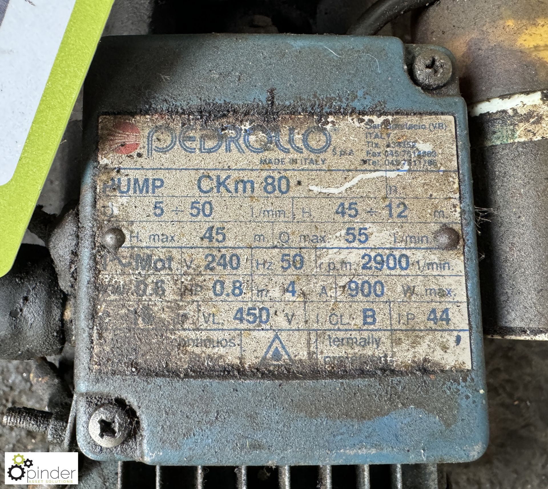 Pedrollo CKM80 Pump, 240volts, 2700rpm (LOCATION: Nottingham – collection Monday 18 March and - Bild 3 aus 4