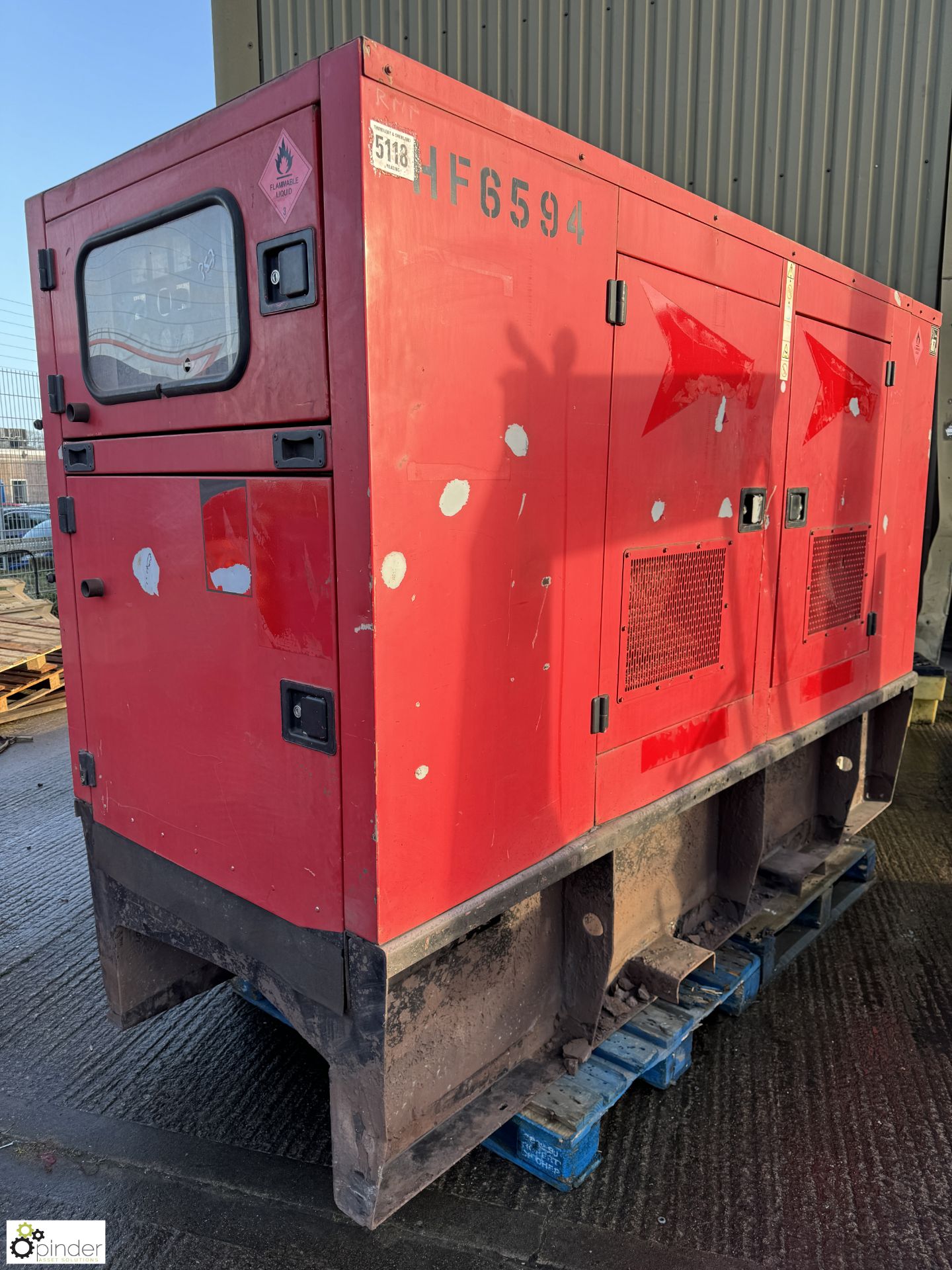 FG Wilson XD60P skid mounted containerised Generator Set, 60kva, 3 x 415volts outlets, 3 x - Image 2 of 13