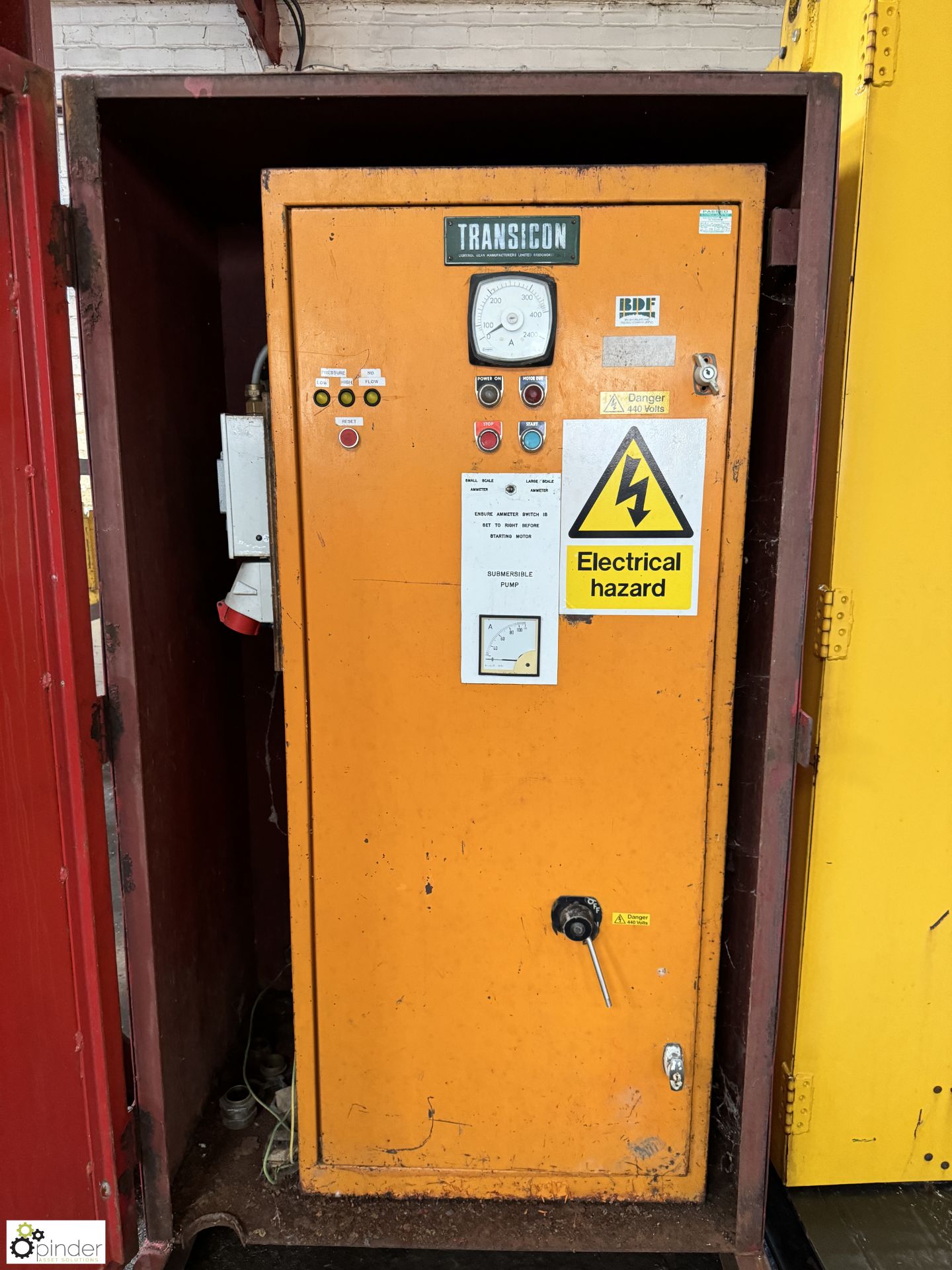 Transicon Submersible Pump Control Panel, in secure steel cabinet (LOCATION: Nottingham – collection