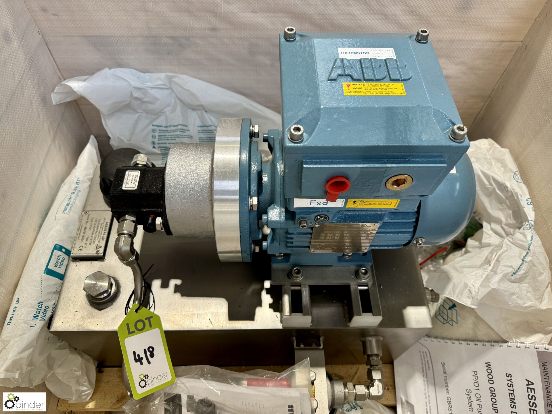 AE Seal PP/01 stainless steel hydraulic Oil Pump Pack, year 2017, unused with ABB frameproof