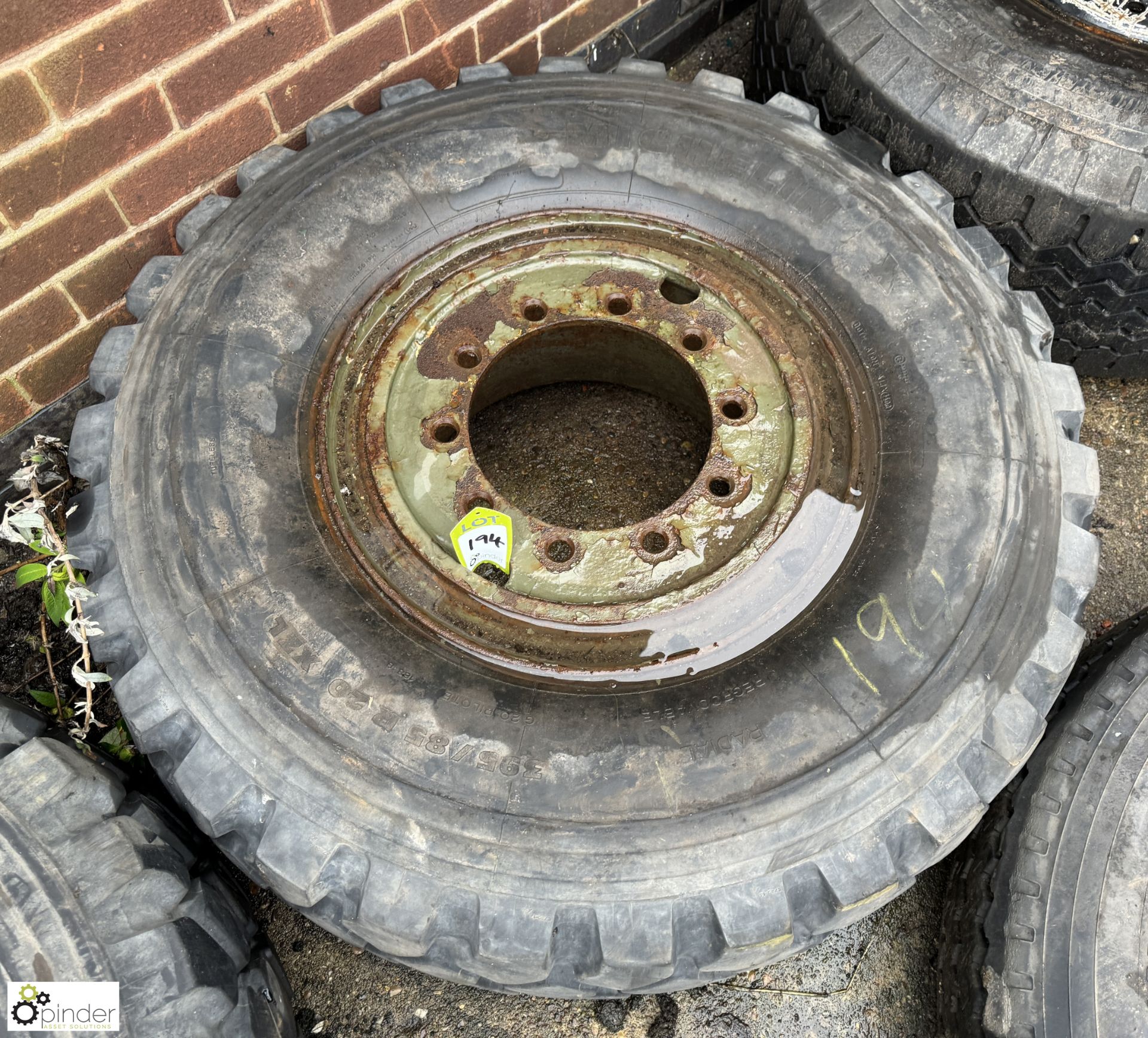 Michelin 395/85R.20XZL Wheel Rim with tyre (LOCATION: Nottingham – collection Monday 18 March and - Image 3 of 6