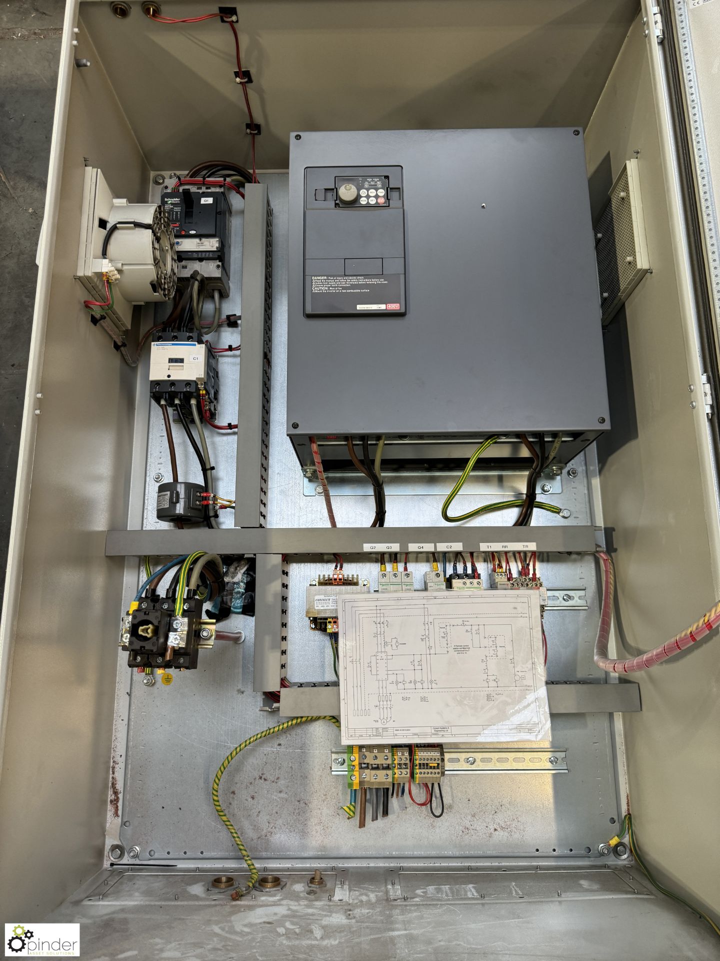 Control Panel with Mitsubishi FR-AF740-00930-EC 45kw Inverter (LOCATION: Carlisle – collection - Image 2 of 8