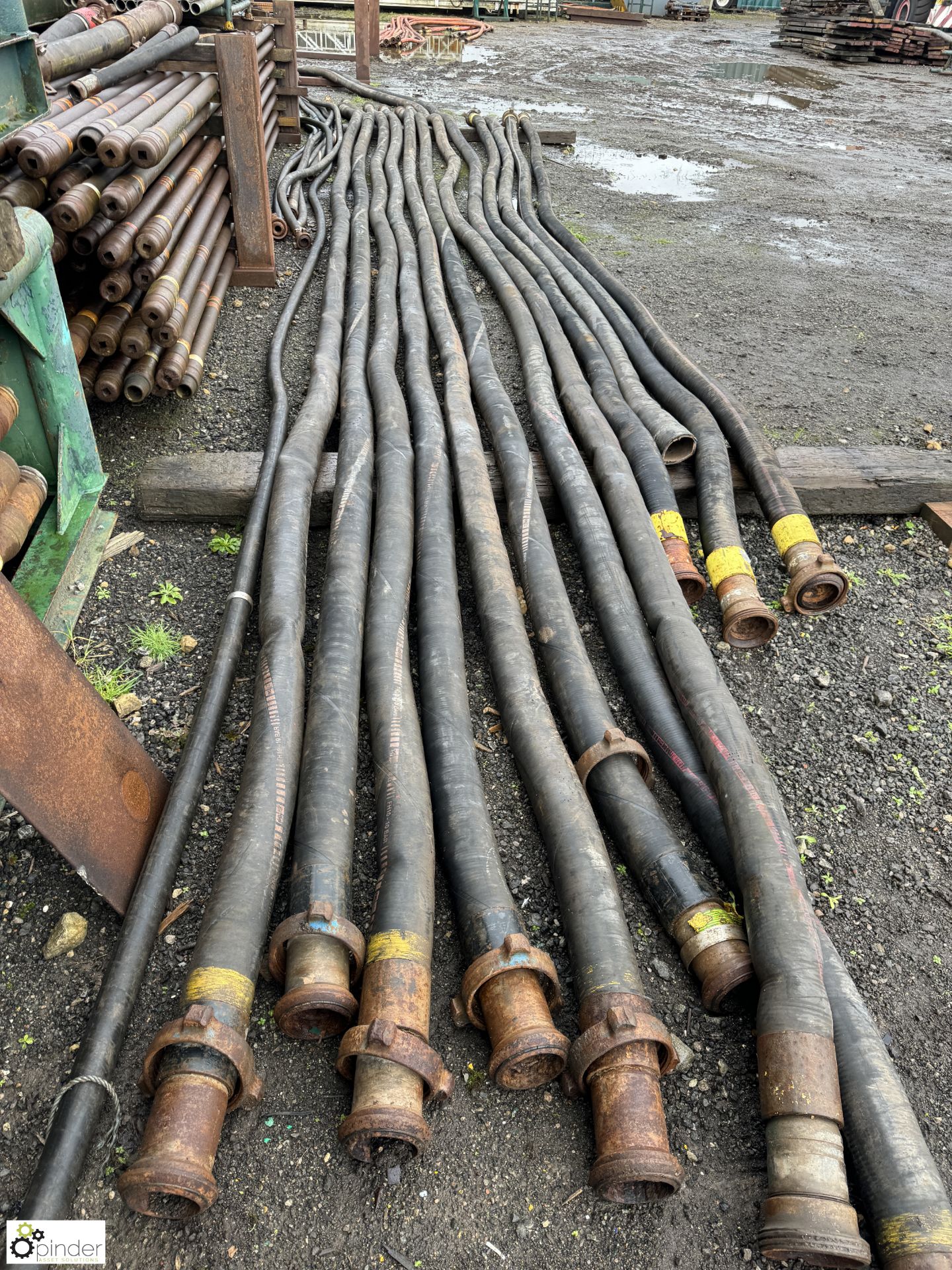 6 IVG Flexible Hoses, FH10-10bar, 4in, 12m long, with Anson FIG 206 union (knock up) (LOCATION: - Image 2 of 5