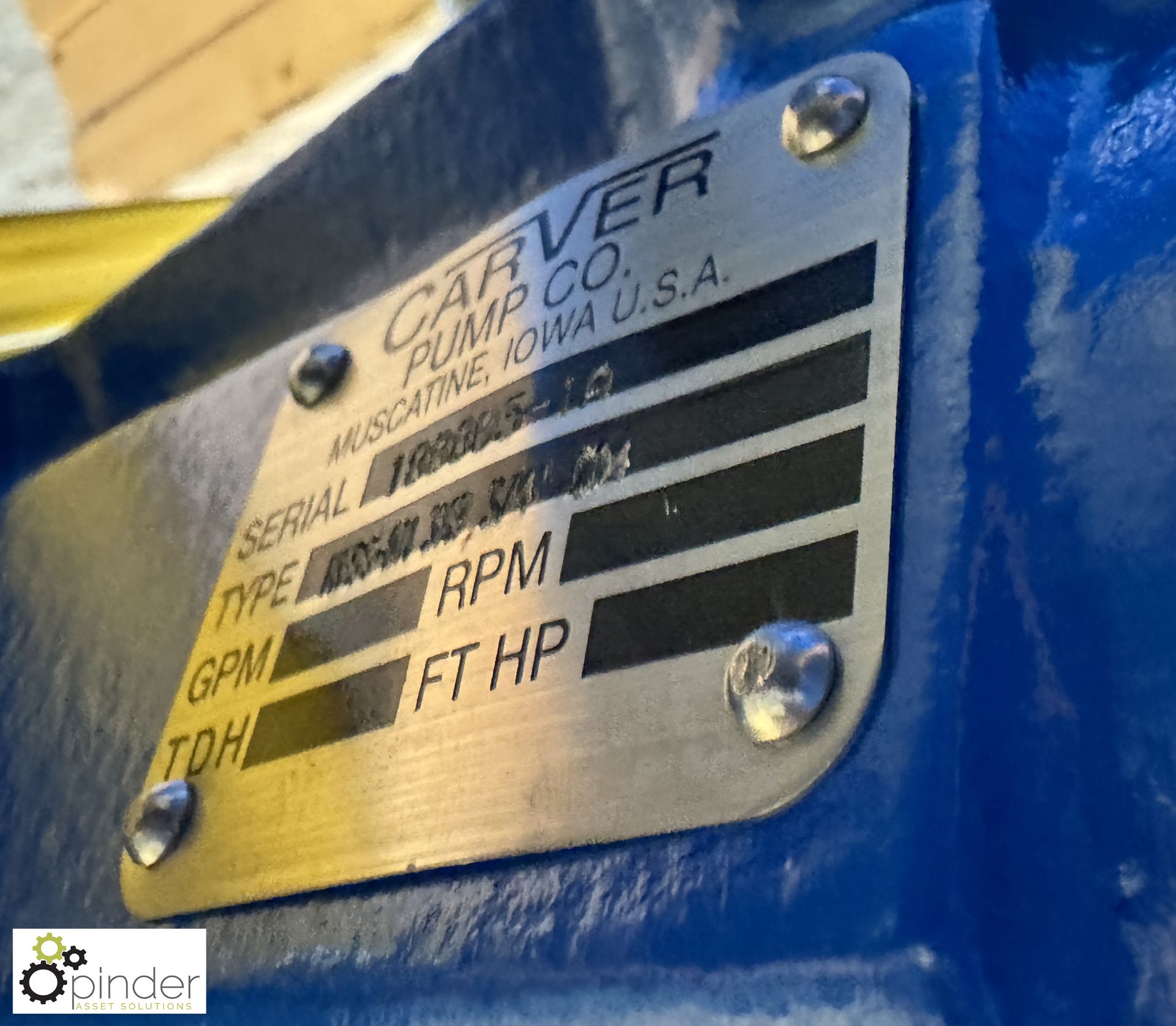 Carver KF55-OH3X9 Filtrate Pump, 3/4in, CD4 (LOCATION: Carlisle – collection Tuesday 19 March and - Image 4 of 7