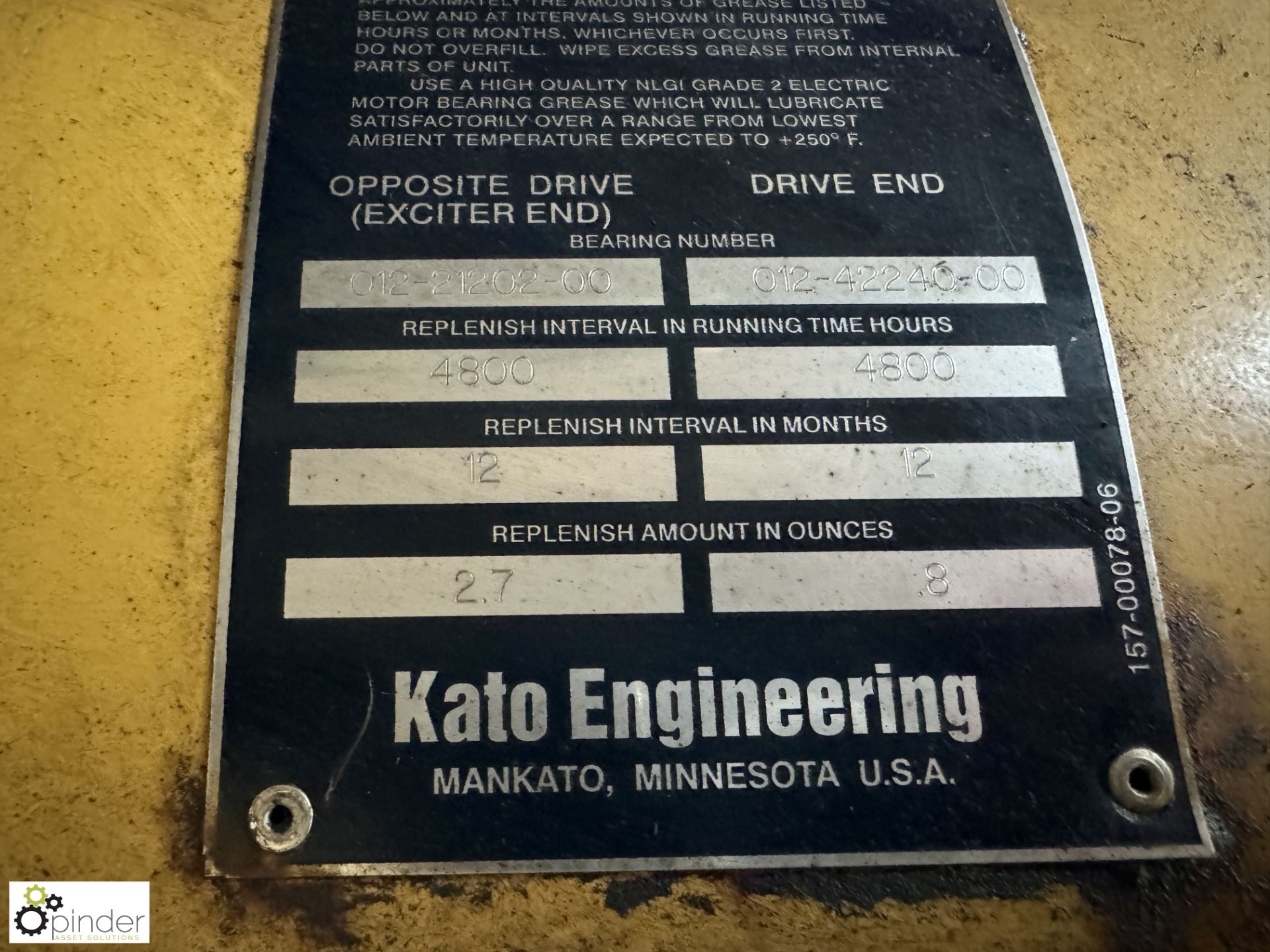 Kato Engineering A210270000-6P602700 Alternator, 1287kva, unused (LOCATION: Nottingham – - Image 11 of 12