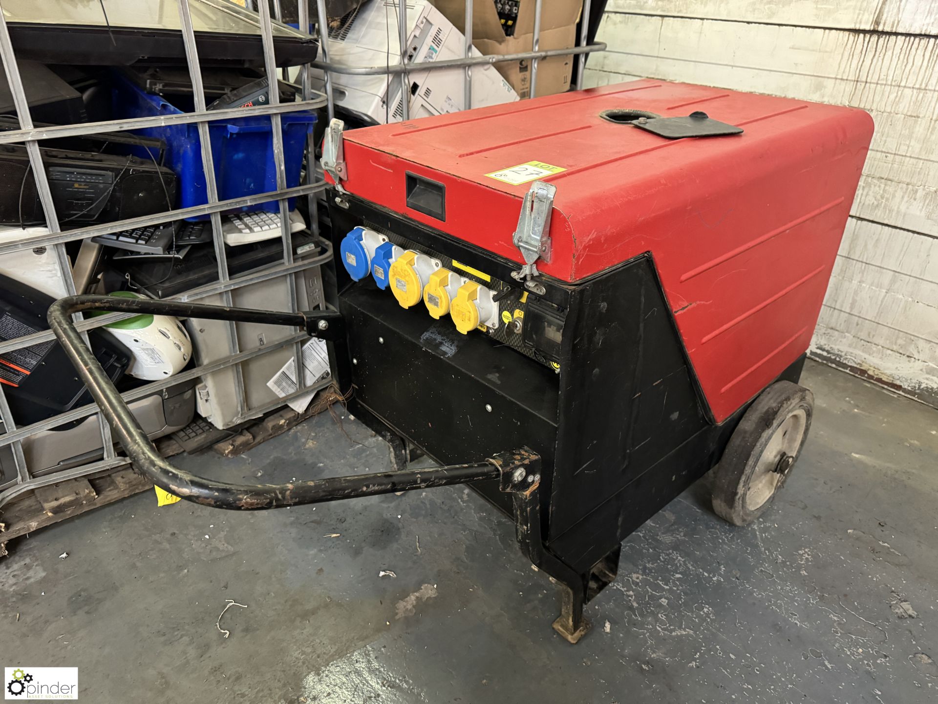 Pramac P6000 S2 single axle diesel driven Generator Set, 4.3kw, 3 x 110volts outlets, 3175hours (