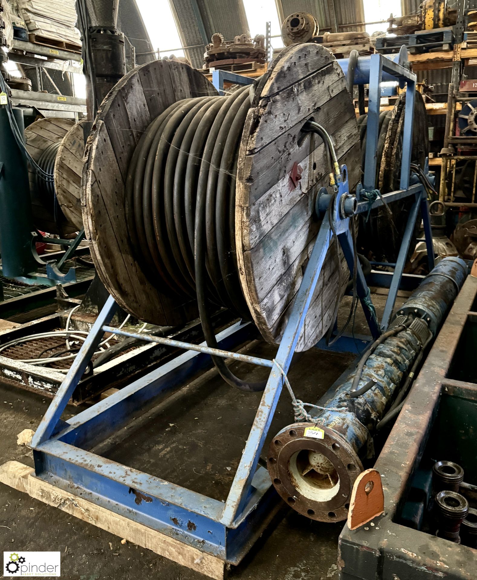 Twin reel Skid with 70mm² x 6384 TQ x 146m cable and 70mm² x 6384 TQ x 156m cable (LOCATION: - Image 2 of 10