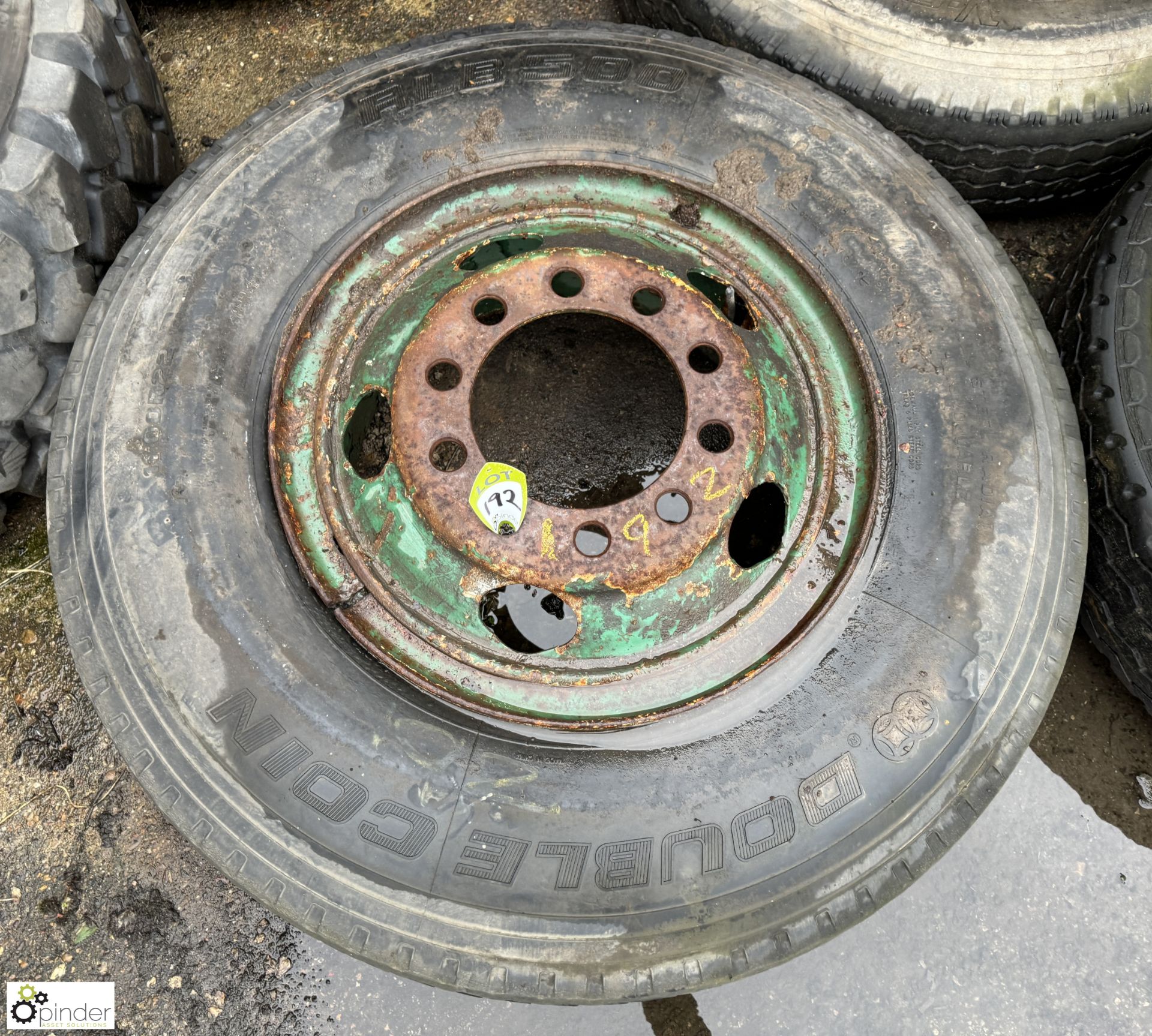 Double Coin 11.00R22 Wheel Rim with tyre (LOCATION: Nottingham – collection Monday 18 March and - Image 3 of 6