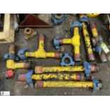 8 various sections 2in Line Pipe, including T junctions, etc, Anson FIG 1502 unions (LOCATION: