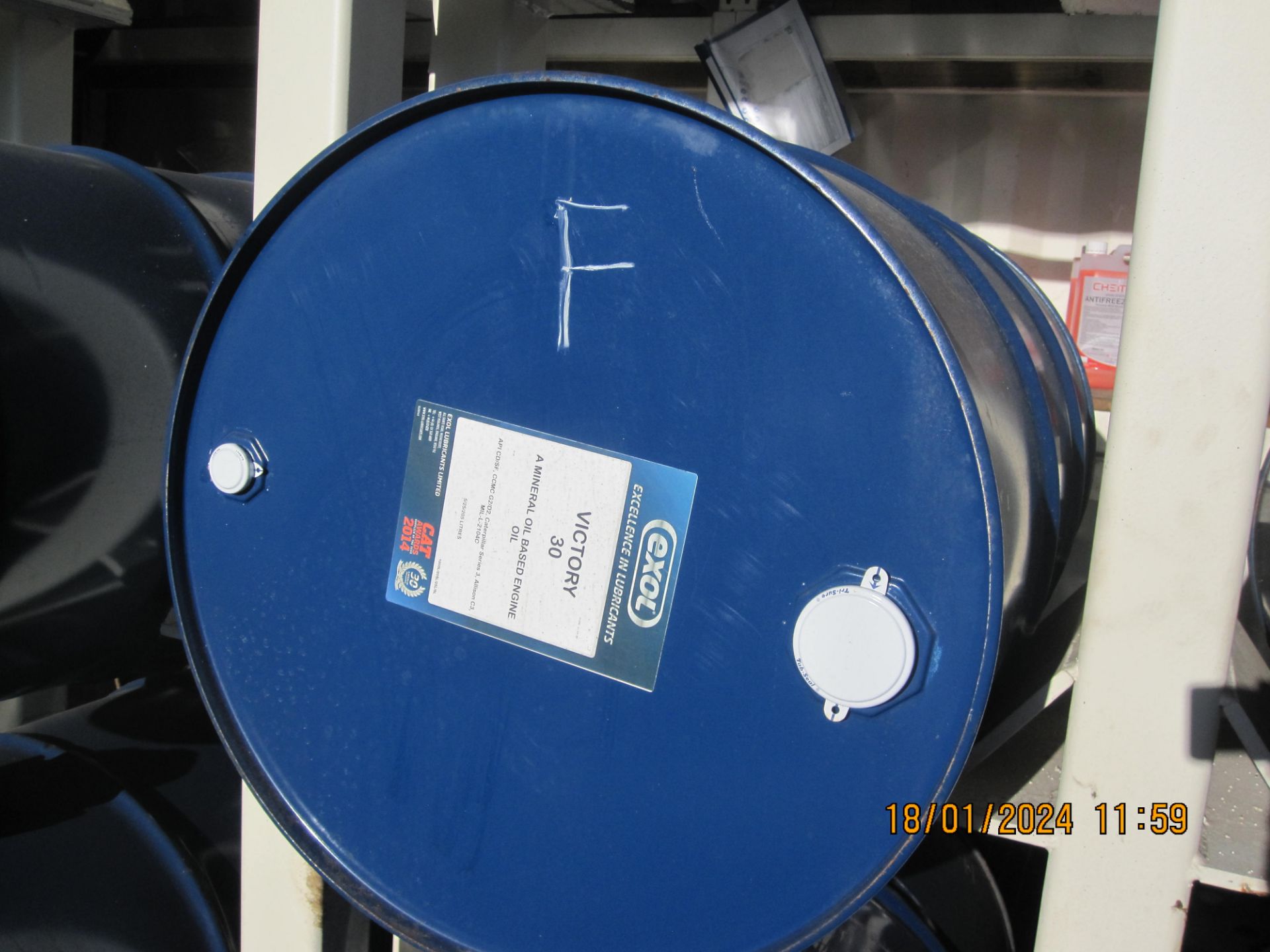 205litre drum Exol Victory 30 Engine Oil (drum F) (LOCATION: Nottingham – collection Monday 18 March