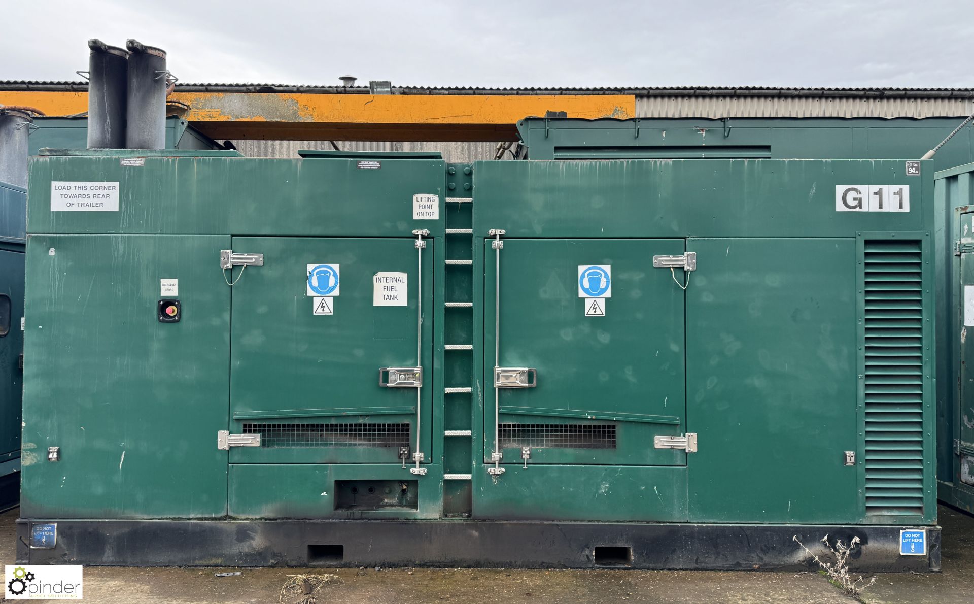 Caterpillar XQ455 diesel Generator Set, in acoustic cabinet, comprising Leroy LL6014J alternator