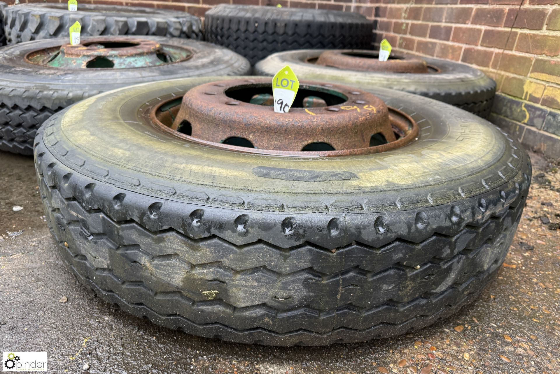 Uniroyal 11/22.5 Wheel Rim with tyre, used (LOCATION: Nottingham – collection Monday 18 March and - Image 2 of 6