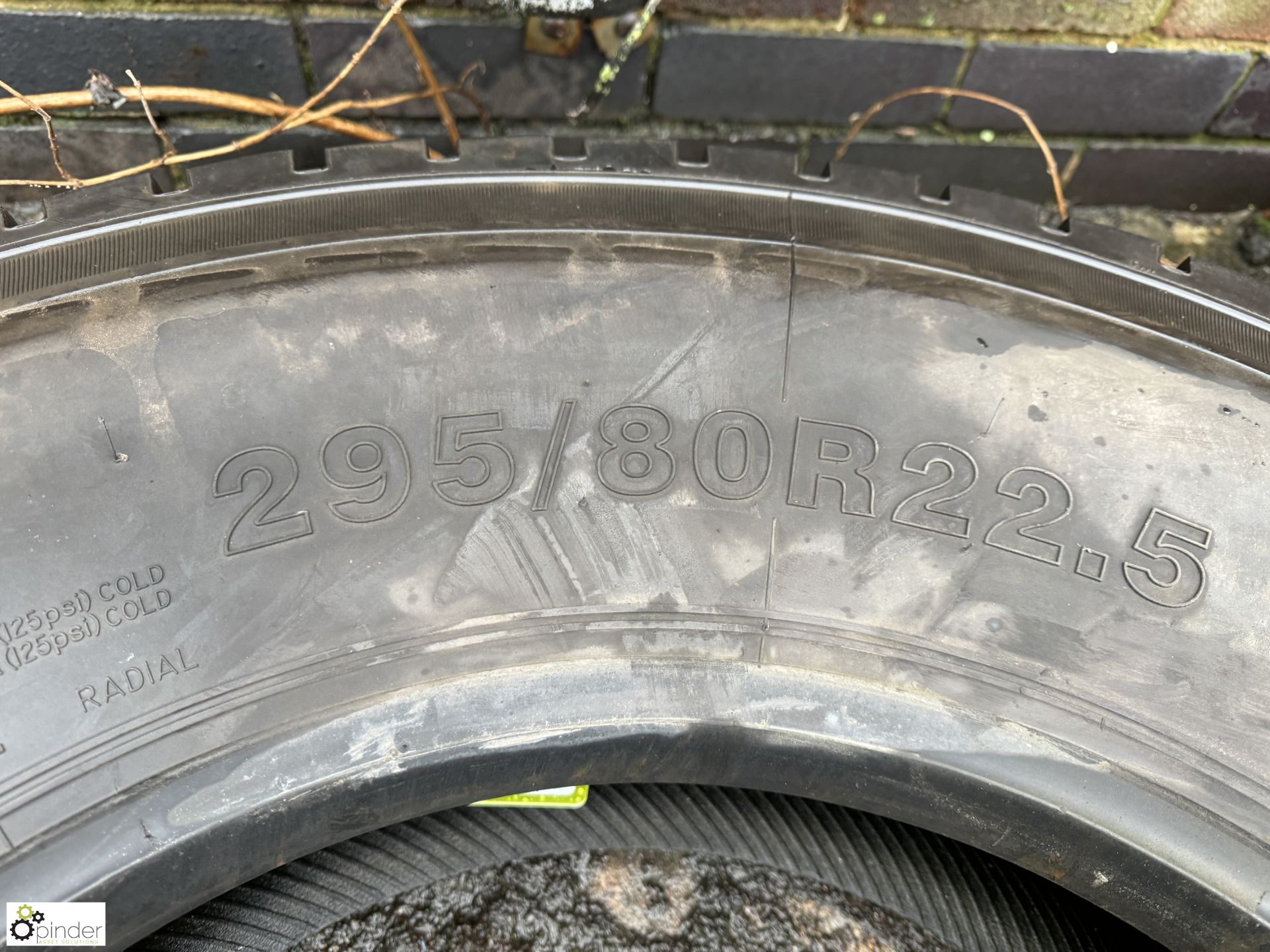 Firenza 295/80R22.5, used (LOCATION: Nottingham – collection Monday 18 March and Tuesday 19 March by - Image 4 of 6