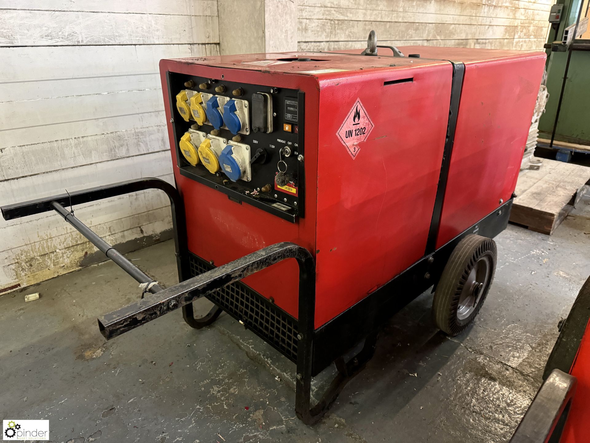 Pramac single axle diesel Generator Set with Meccalte 10kva alternator, Yanmar 16kw diesel engine, 4