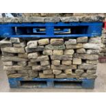 Pallet coursed Yorkshire Face Stone, course height 2.5in, 4.2m², random lengths backed off to approx