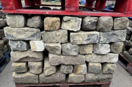 Pallet coursed Yorkshire Face Stone, course height 4in, 5m², random lengths backed off to approx