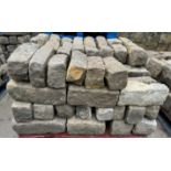 Pallet coursed Yorkshire Face Stone, course height 6.5in, 5.5m², random lengths backed off to approx