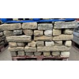 Pallet coursed Yorkshire Face Stone, course height 3.5in, 4.4m², random lengths backed off to approx