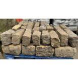 Pallet coursed Yorkshire Face Stone, course height 7in, 4.8m², random lengths backed off to approx