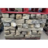 Pallet coursed Yorkshire Face Stone, course height 4in, 5m², random lengths backed off to approx