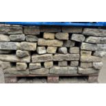 Pallet coursed Yorkshire Face Stone, course height 3in, 4.3m², random lengths backed off to approx