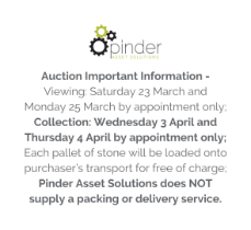 Auction Important Information - Viewing: Saturday 23 March and Monday 25 March by appointment