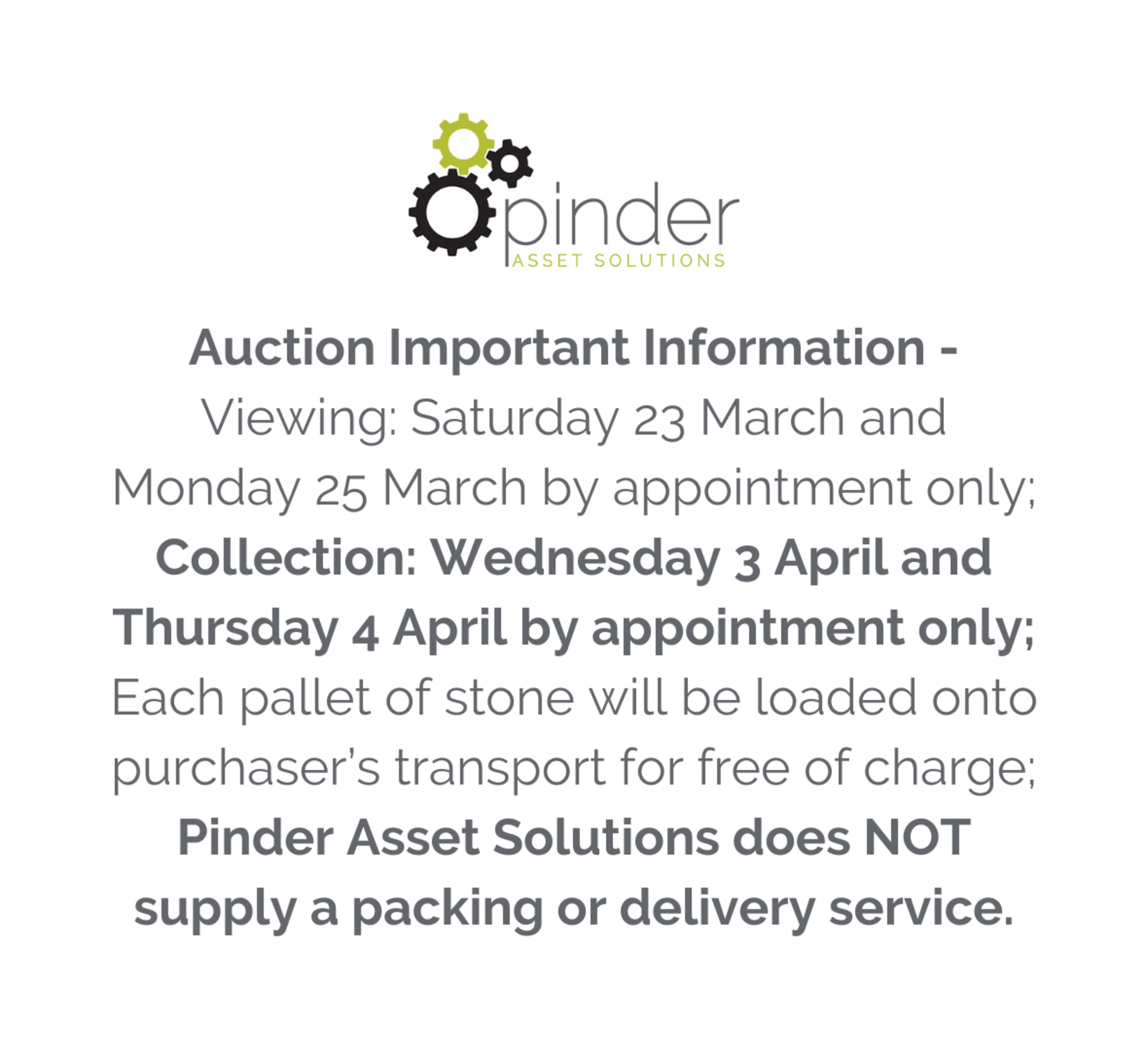 Auction Important Information - Viewing: Saturday 23 March and Monday 25 March by appointment
