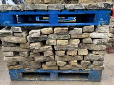 Pallet coursed Yorkshire Face Stone, course height 2.5in, 4.2m², random lengths backed off to approx