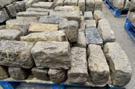 Pallet coursed Yorkshire Face Stone, course height 6in, 5m², random lengths backed off to approx