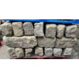 Pallet coursed Yorkshire Face Stone, course height 7in, 4.5m², random lengths backed off to approx