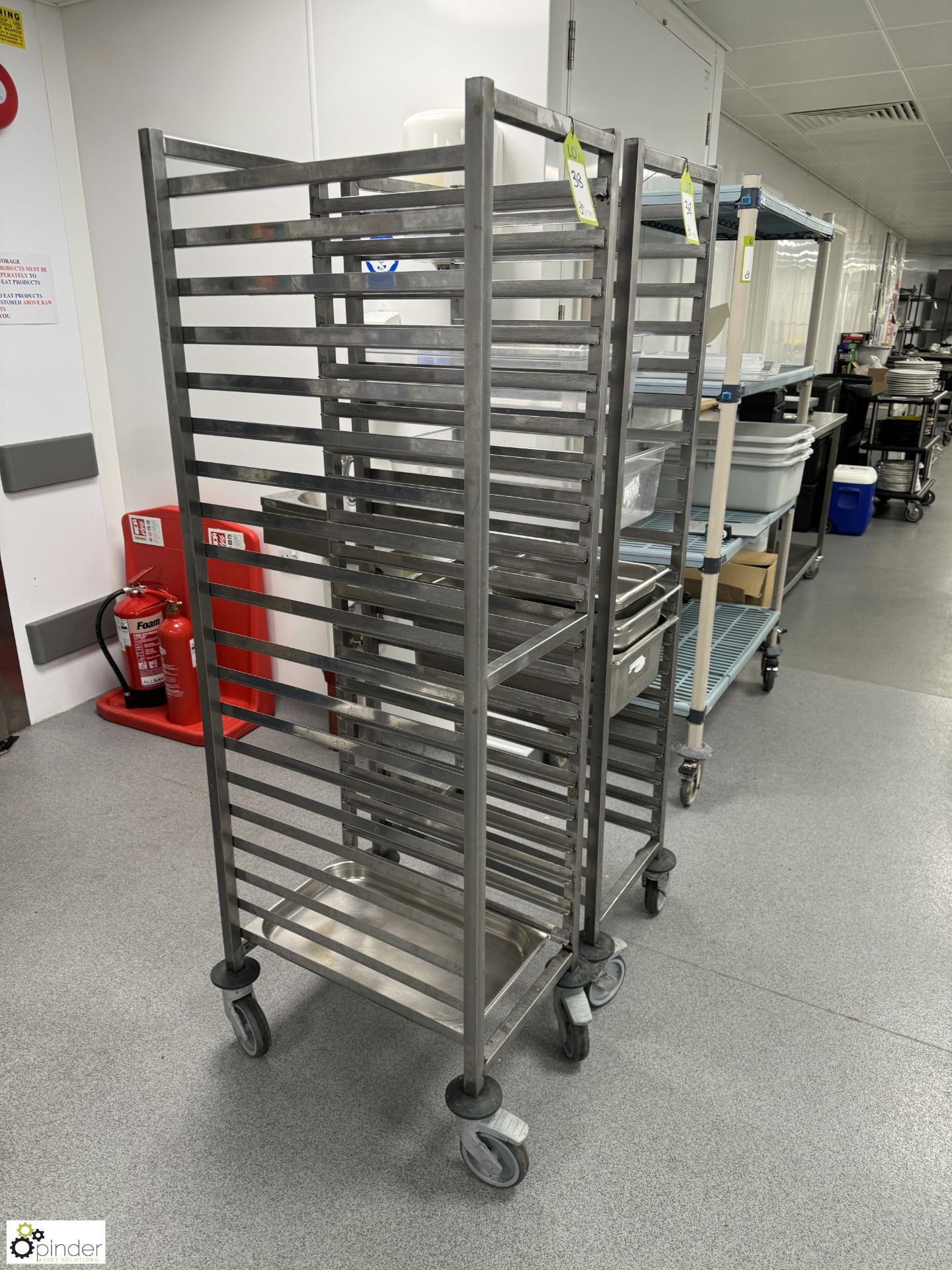 2 stainless steel multi tray Trolleys (location in building – basement kitchen 2) - Image 2 of 4