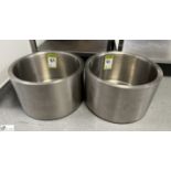 2 stainless steel Ice Buckets (location in building – basement kitchen 2)