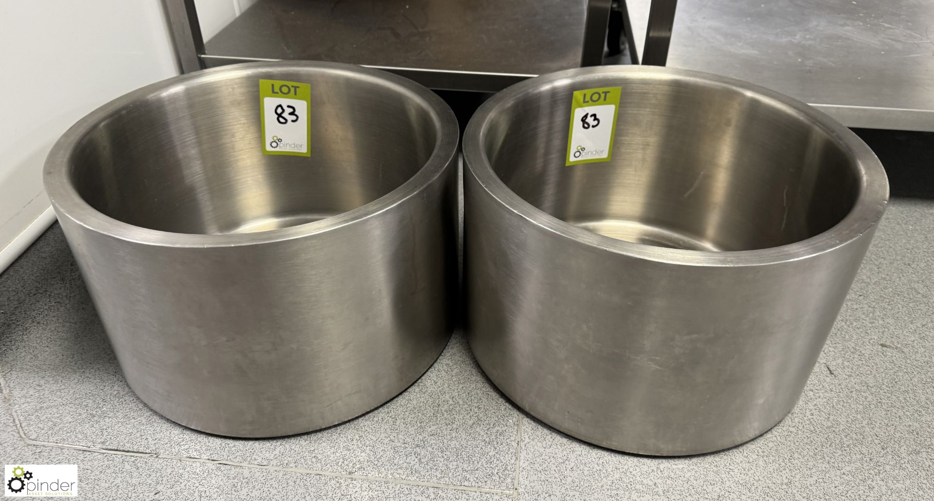 2 stainless steel Ice Buckets (location in building – basement kitchen 2)