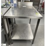 Stainless steel Preparation Table, 650mm x 850mm x 900mm, with under shelf (location in building –