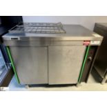 Zanussi stainless steel double door Heated Cabinet, 240volts, 1000mm x 700mm x 870mm (location in