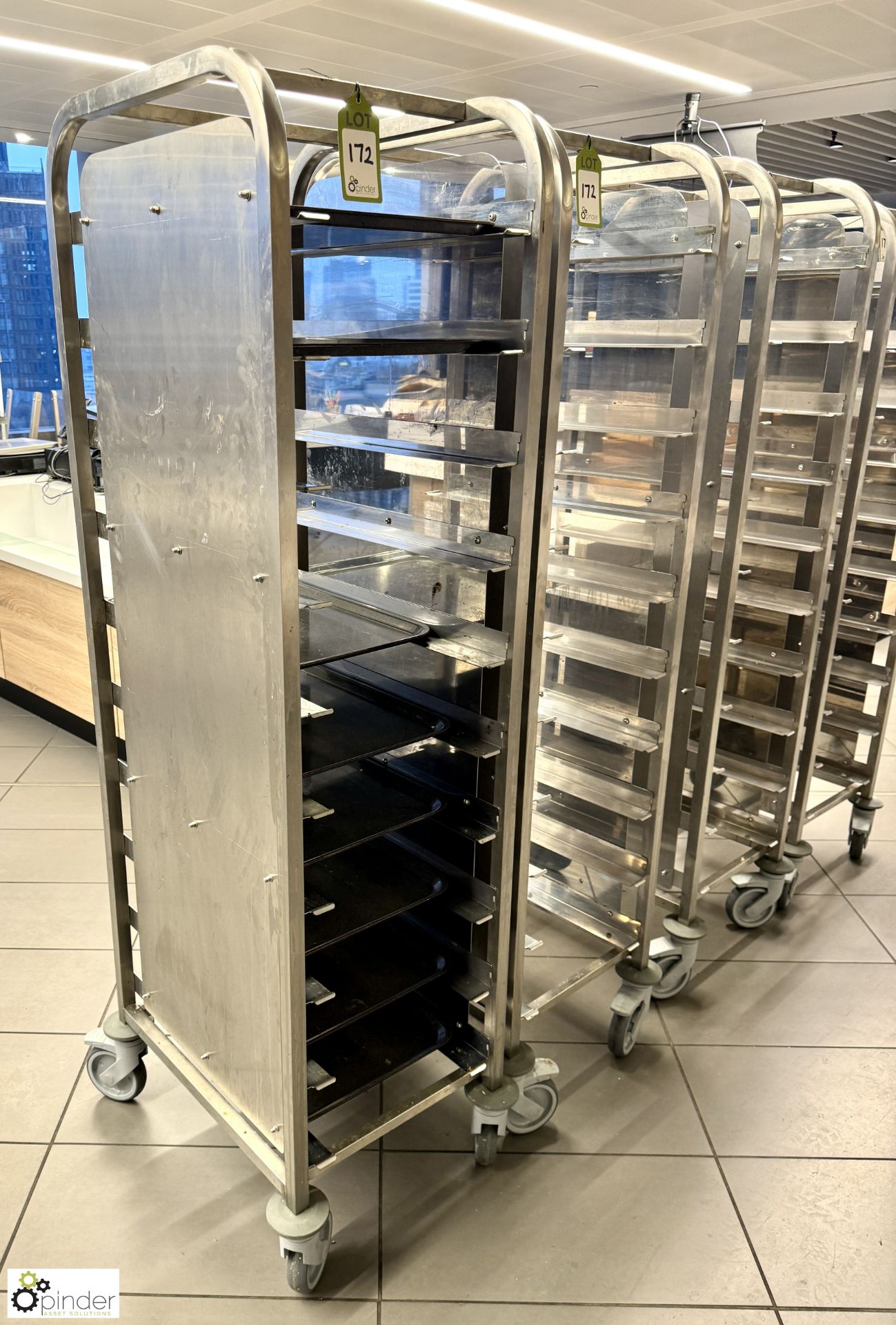 2 stainless steel 10-tray Trolleys (location in building - level 11 main canteen) - Image 2 of 3
