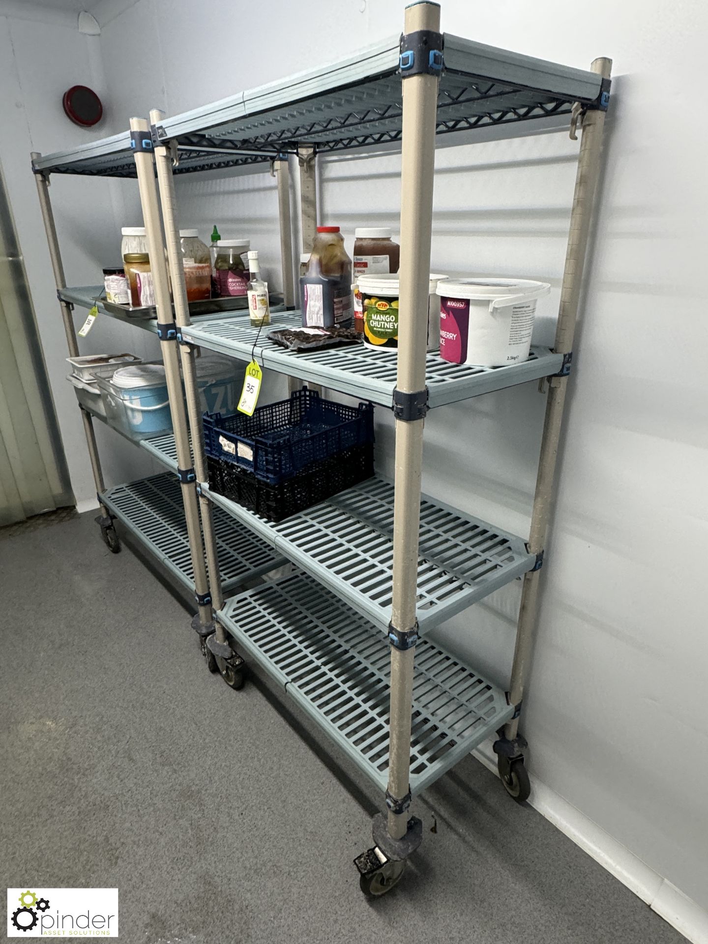 2 Metro Max mobile 4-shelf Racks, 1500mm x 450mm x 700mm, mobile 4-shelf Rack, 1050mm x 450mm x - Image 4 of 8