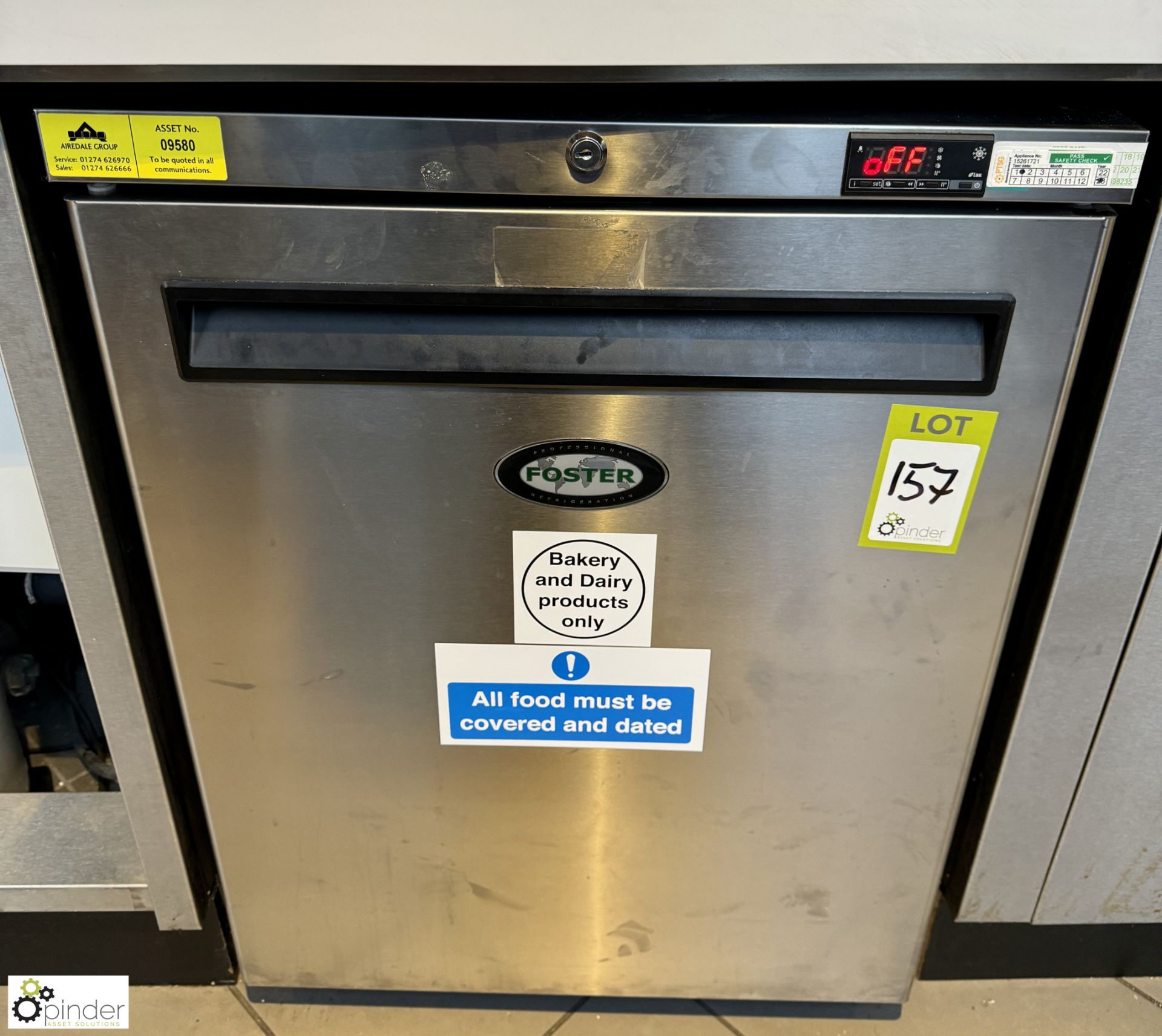 Foster HR150A stainless steel under counter Fridge, 240volts (location in building - level 11 main