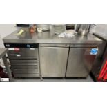 Foster Eco Pro G2 EP1/2H stainless steel mobile double door Fridge Counter, 240volts, 1420mm x 700mm