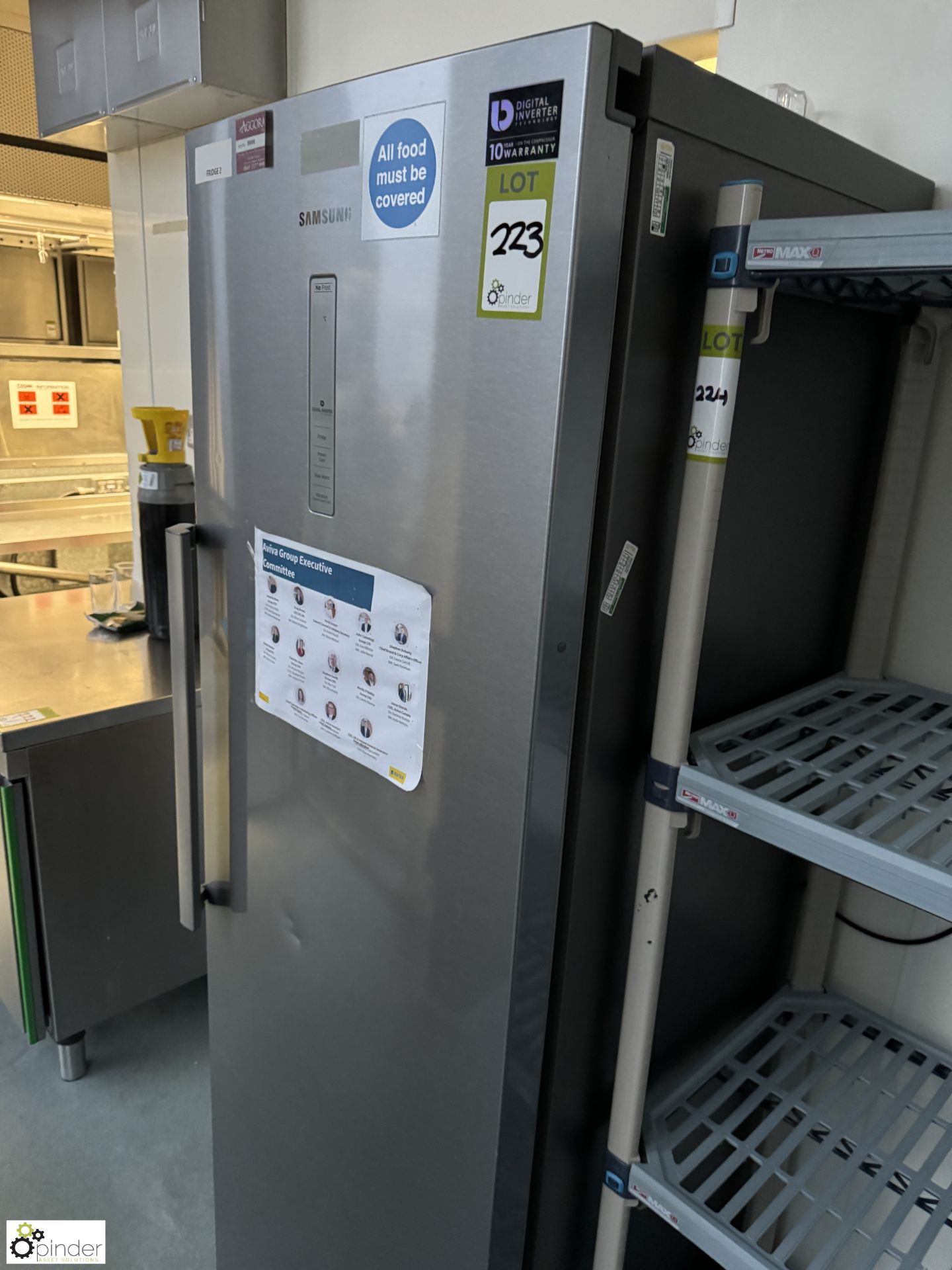 Samsung single door Fridge, 240volts, 590mm x 620mm x 1800mm (location in building - level 23 - Image 2 of 4