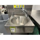 Stainless steel Hand Wash Basin, 380mm x 330mm (location in building – basement kitchen 2)